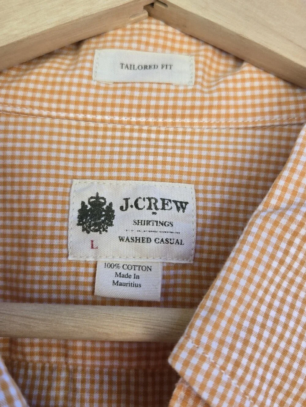 J. Crew Men’s Peach Gingham Button-Down Shirt
